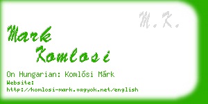 mark komlosi business card